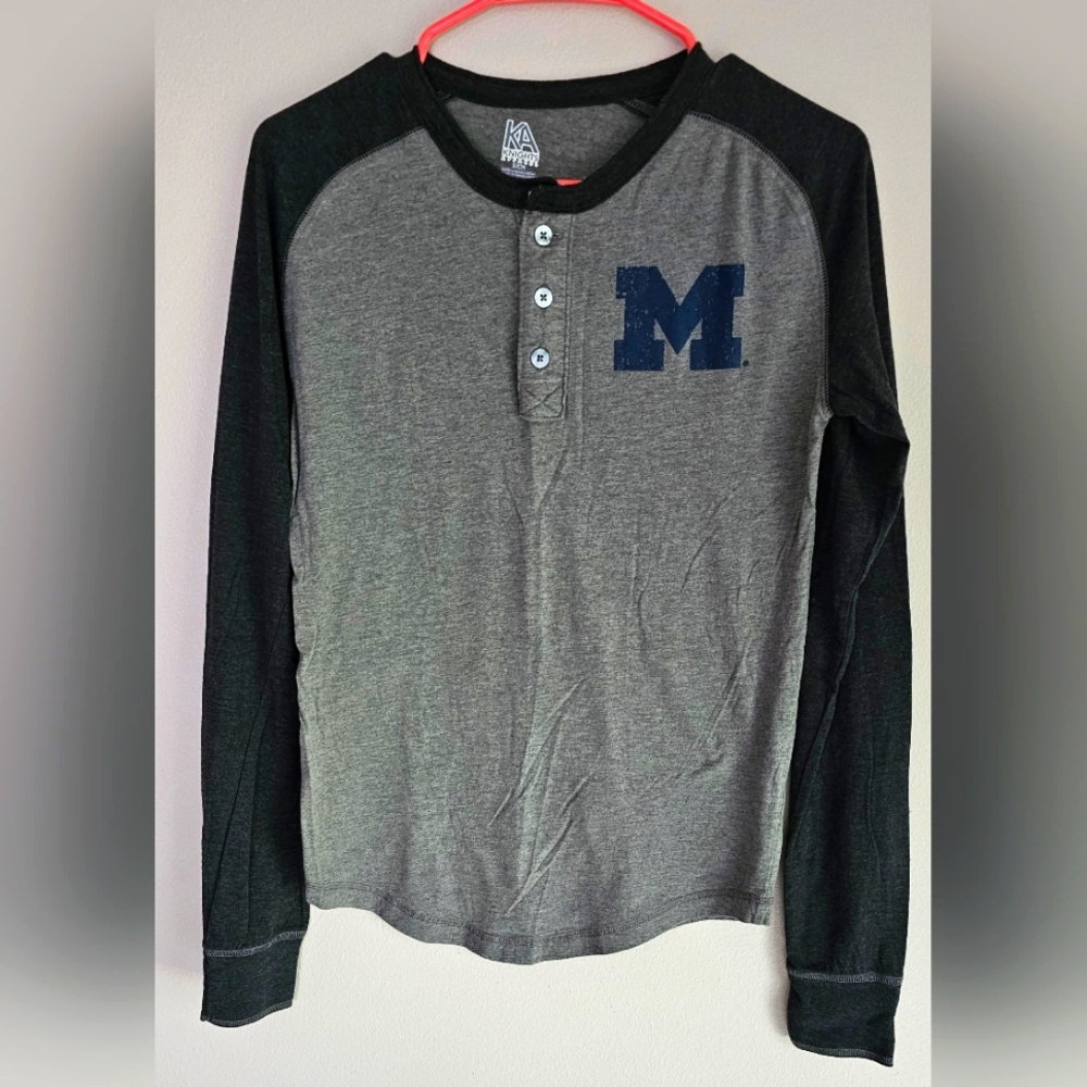 Juniors Long Sleeve Henley - S